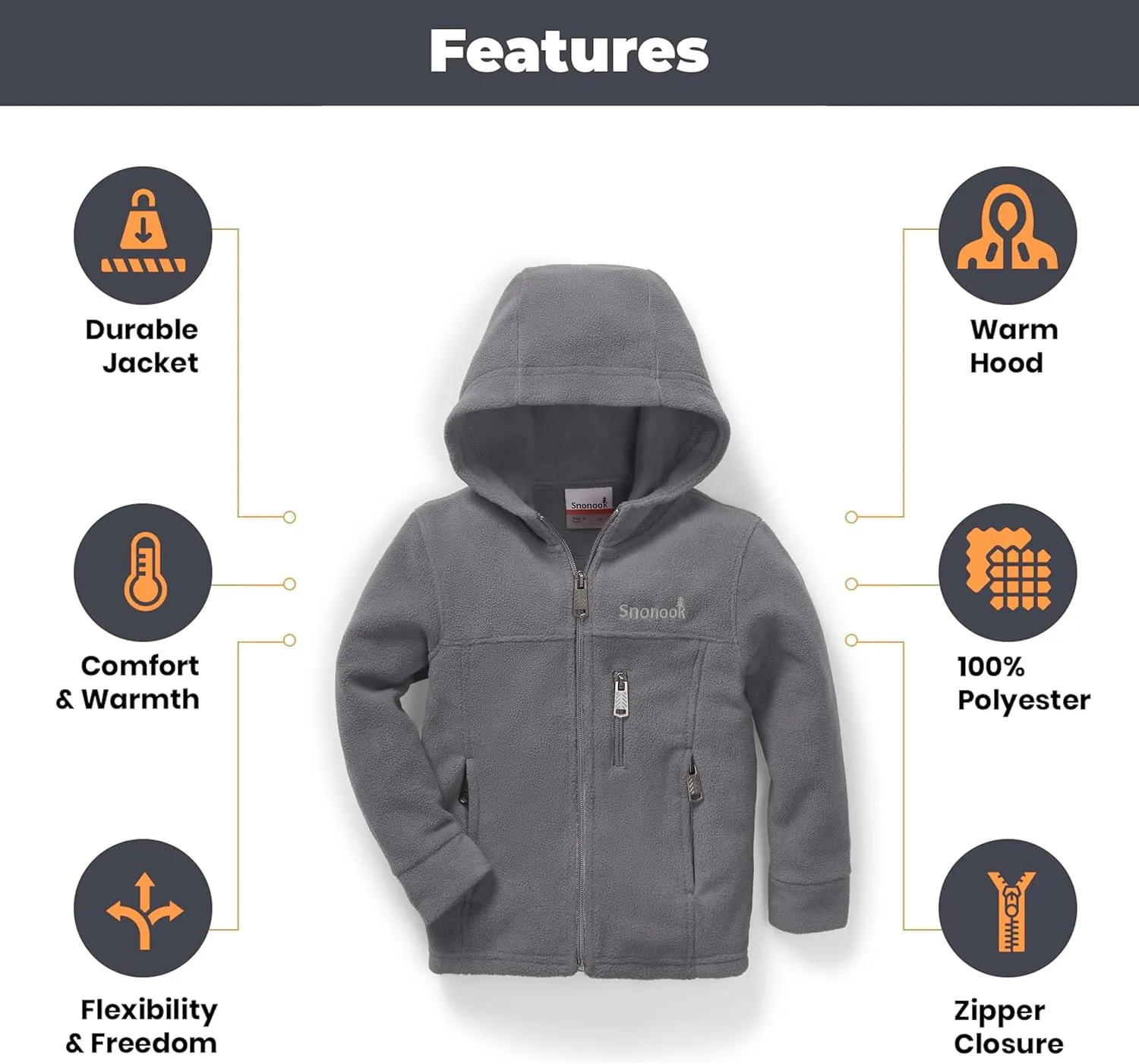 Toddler Fleece Jacket – Toddler Fall Jacket - Girls Fleece Jacket - Boys Fleece Jacket - Kids Fleece Jacket Hoodie
