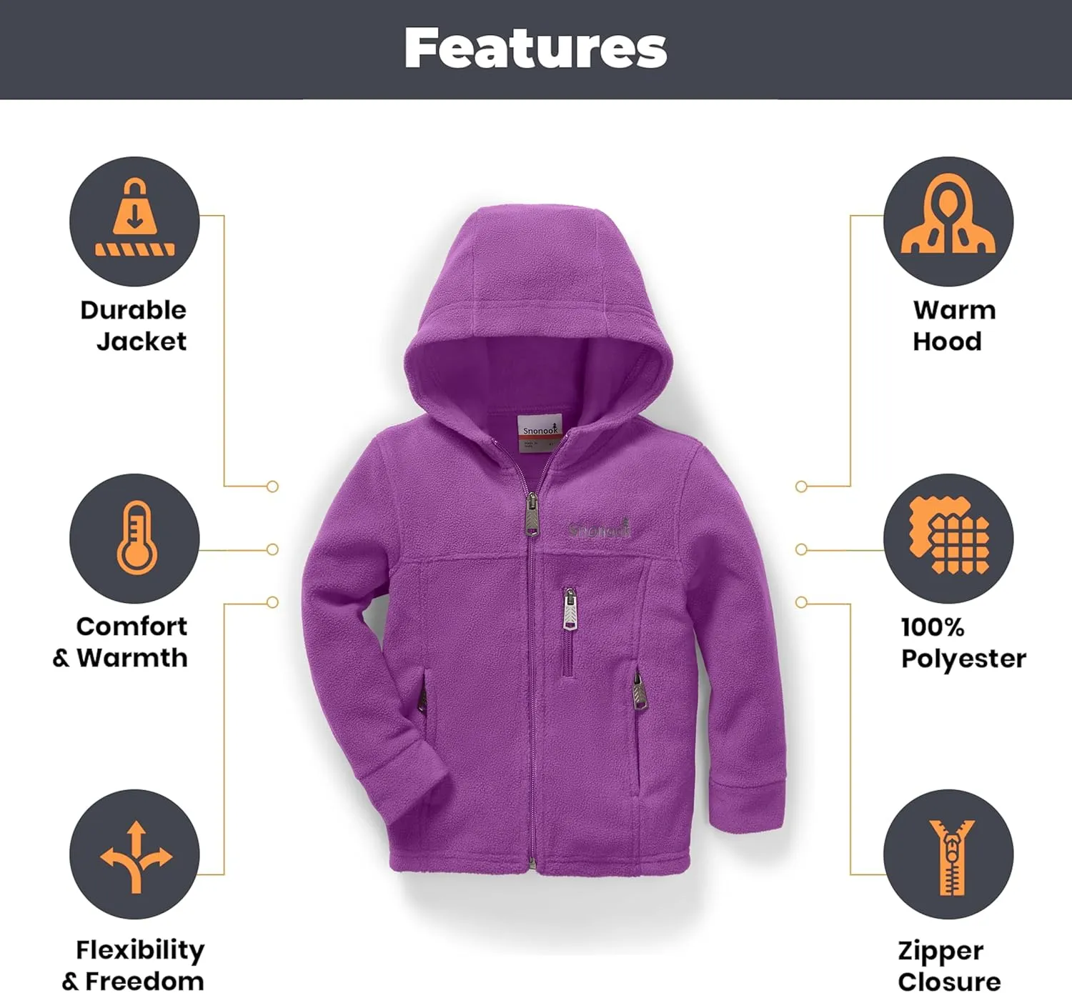 Toddler Fleece Jacket – Toddler Fall Jacket - Girls Fleece Jacket - Boys Fleece Jacket - Kids Fleece Jacket Hoodie