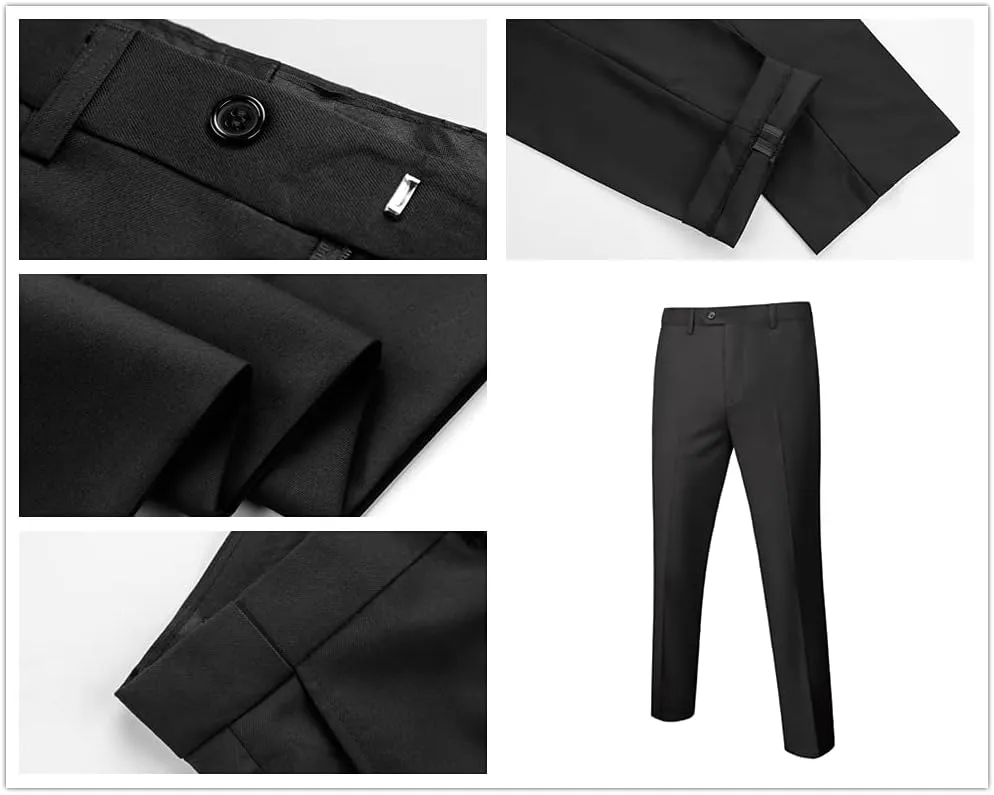 UNINUKOO Men's Suit Slim Fit 2 Piece Tuxedo Suit Set Floral Print Paisley Shawl Lapel Groom Wedding Suits Set