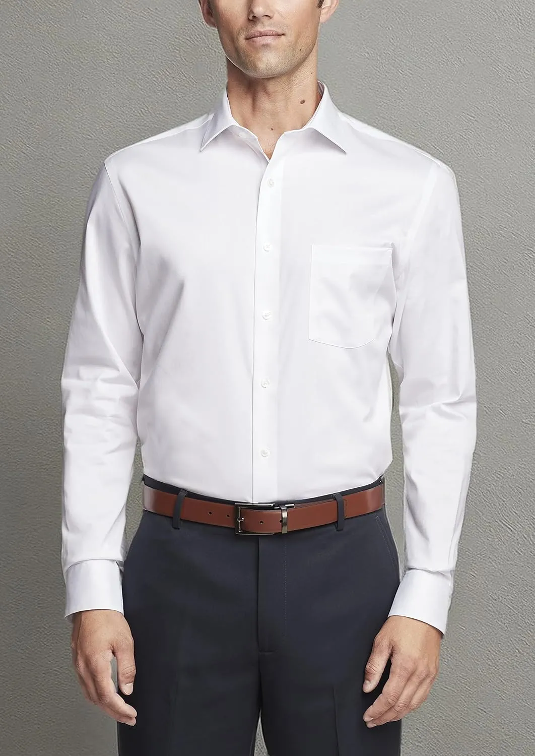 Van Heusen Men's Dress Shirt Regular Fit Ultra Wrinkle Free Flex Collar Stretch Solid