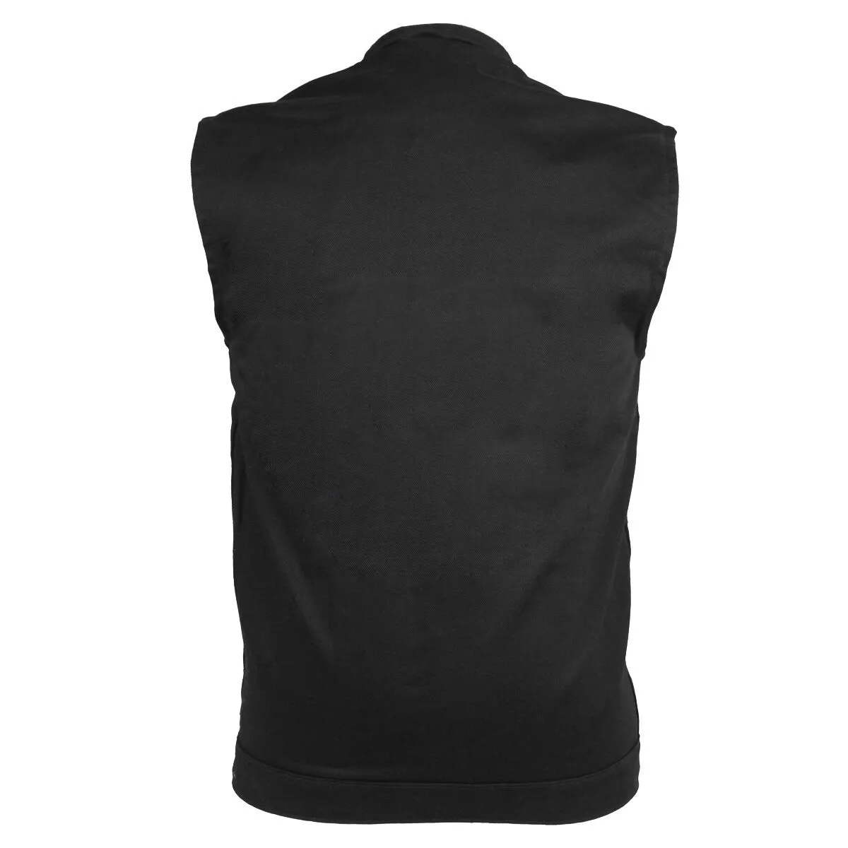 Vance VL1914 Mens Black Front Zipper and Snap Closure SOA Club Style Textile Motorcycle Vest