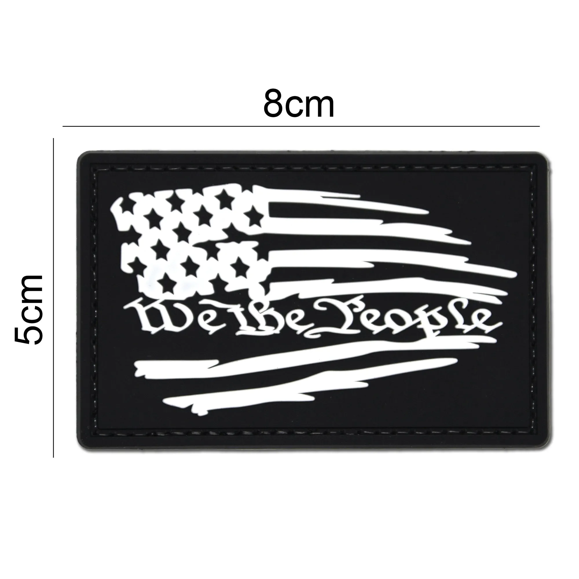 We The People Worn Flag Patch Black/White