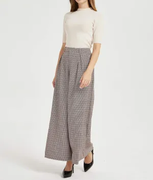 Women High Waist Casual Wide Leg Pants Elegant Work Pants Palazzo Pants Trousers with Pockets Lounge Pants Flowy