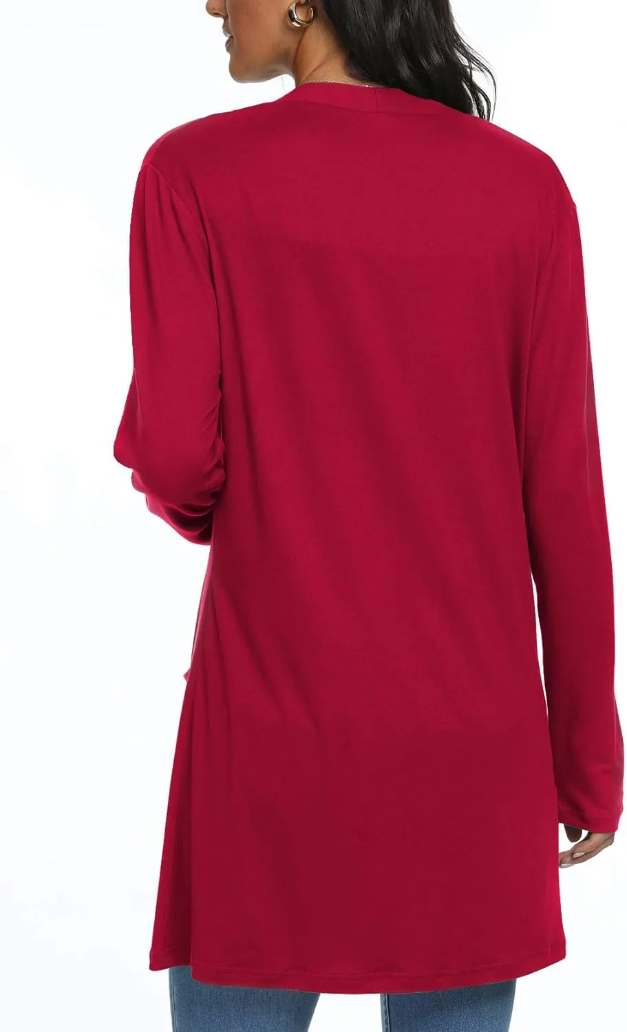 Womens Casual Lightweight with Pocketes Long Sleeve Open Front Cardigan