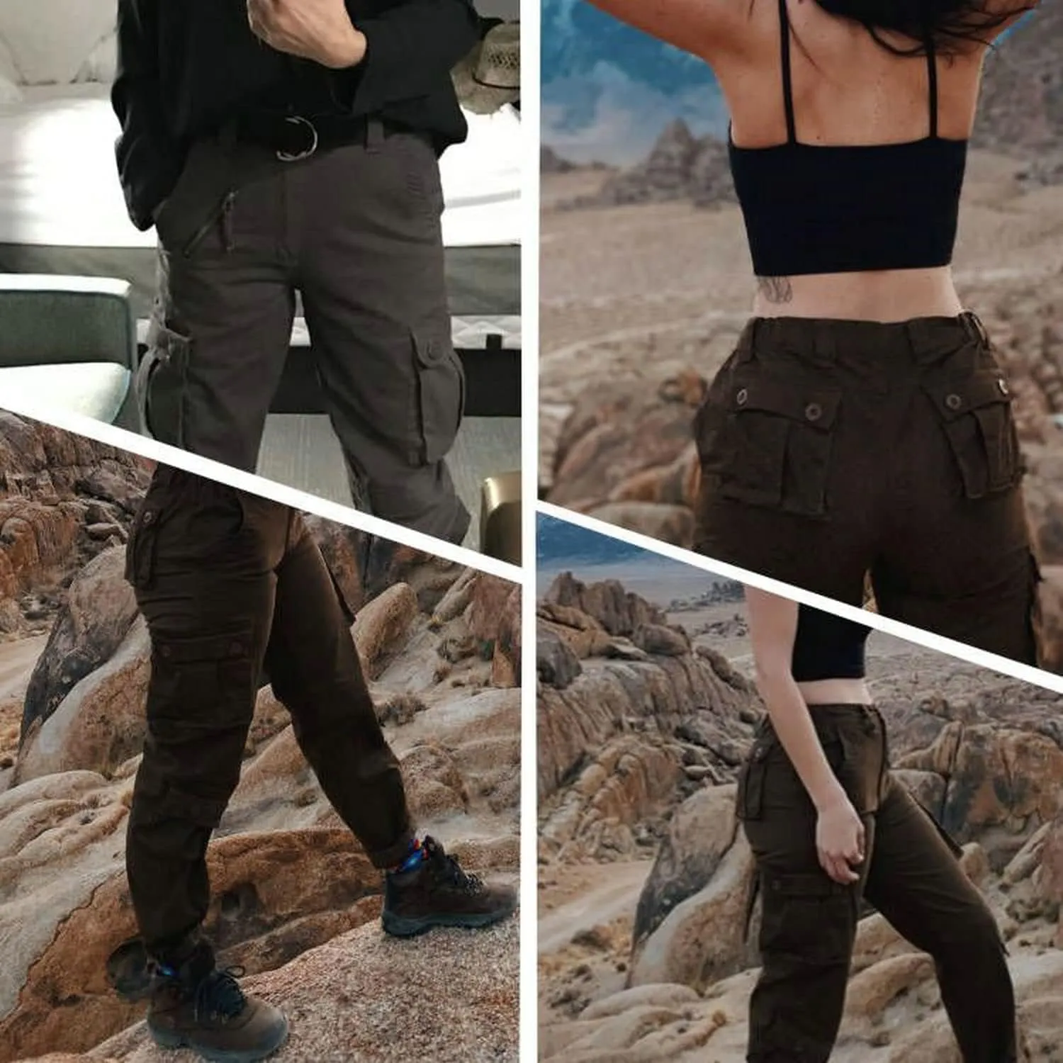 Women's Cotton Casual Military Army Cargo Combat Work Pants with 8 Pocket
