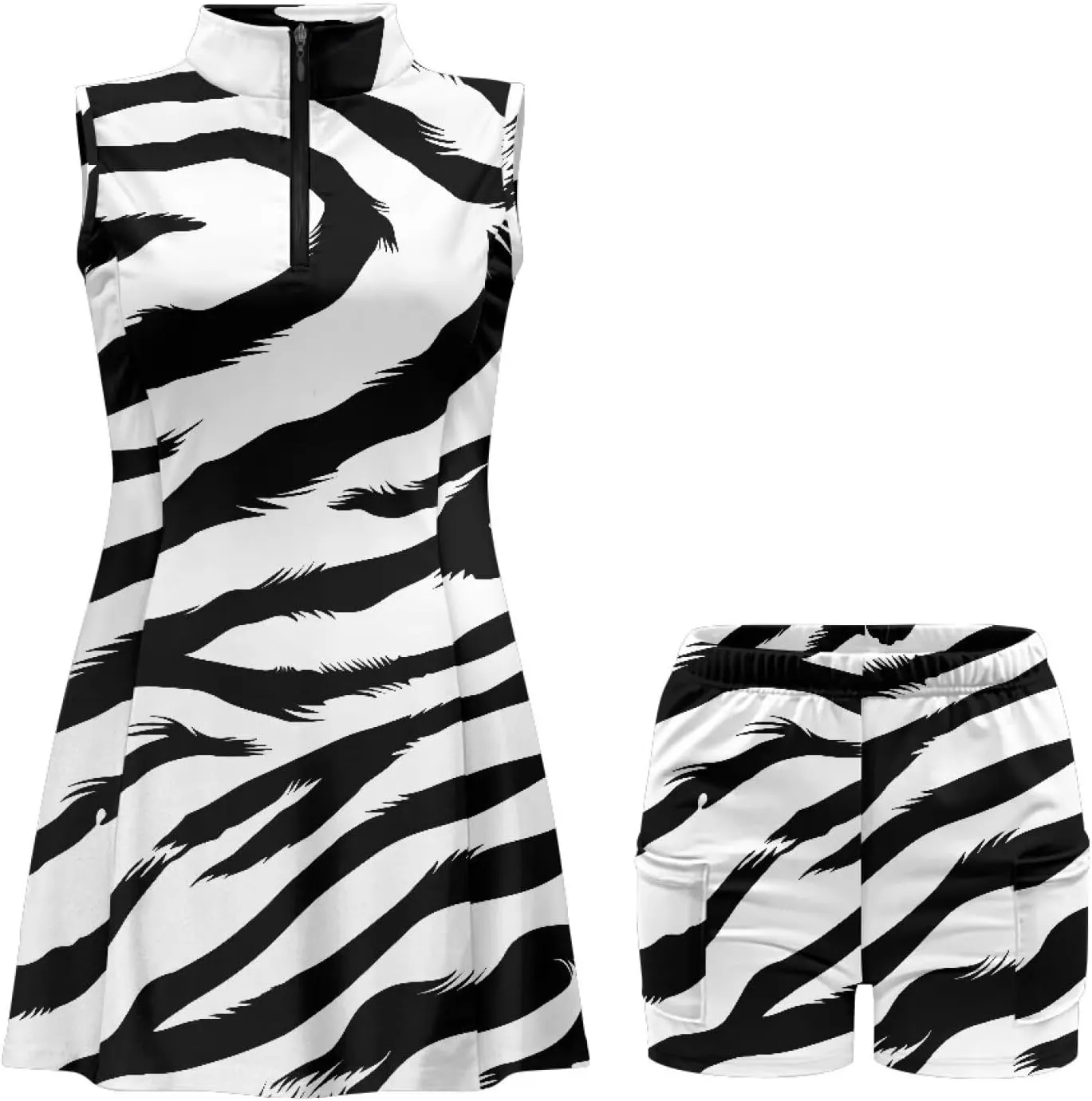 Women's Golf Dresses with Built in Shorts Pockets Sleeveless Athletic Workout Tennis Dresses Golf Set