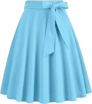 Women's High Waist A Line Skirts for Women Vintage Midi Long Skirt Casual Athletic Skirts