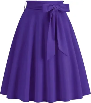 Women's High Waist A Line Skirts for Women Vintage Midi Long Skirt Casual Athletic Skirts