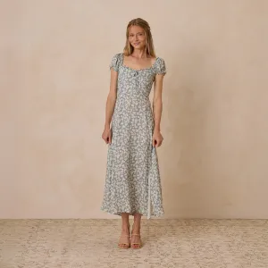 Women's Nancy Dress | Aqua Ditsy