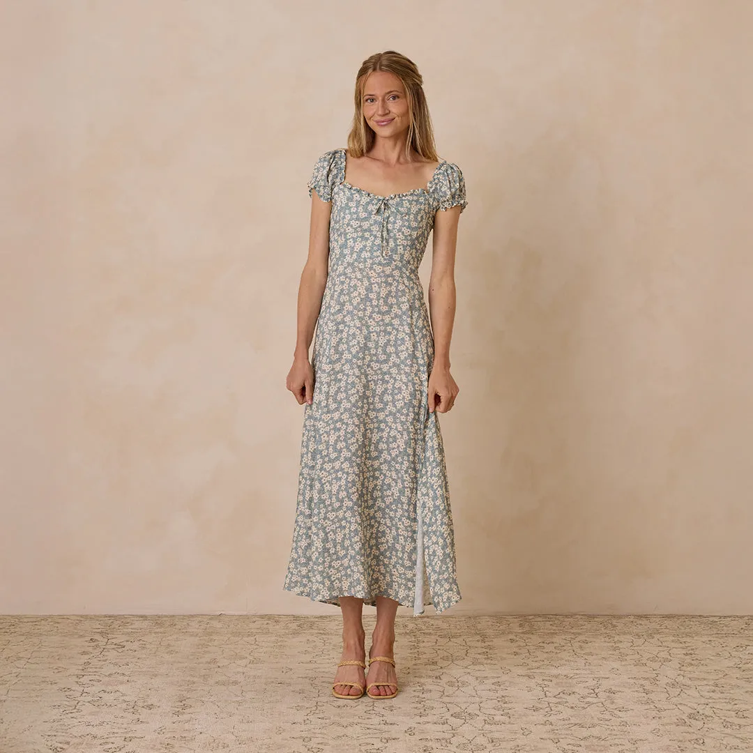 Women's Nancy Dress | Aqua Ditsy