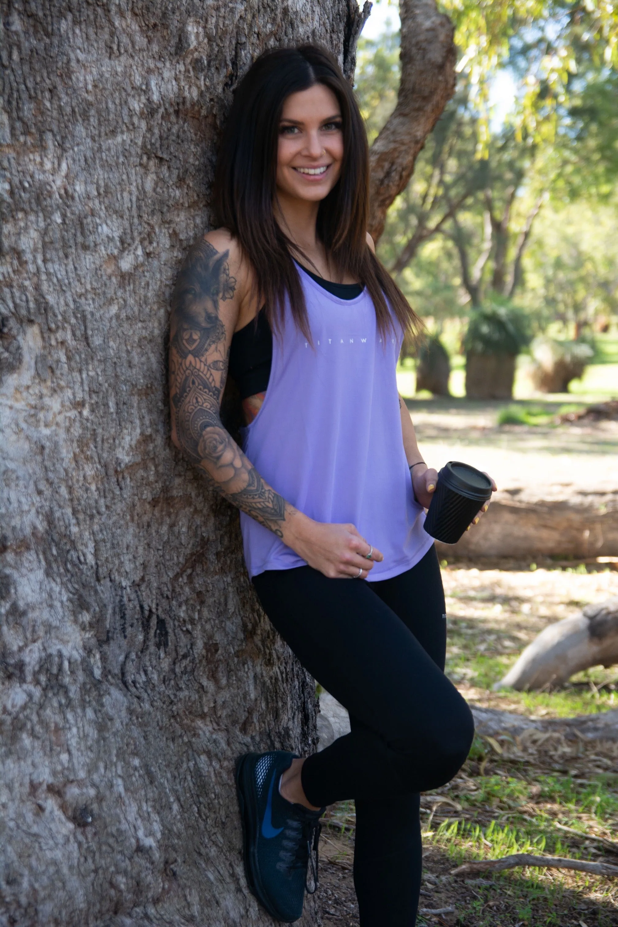 Women's Open-Back Poly Stringer - Pastel Purple