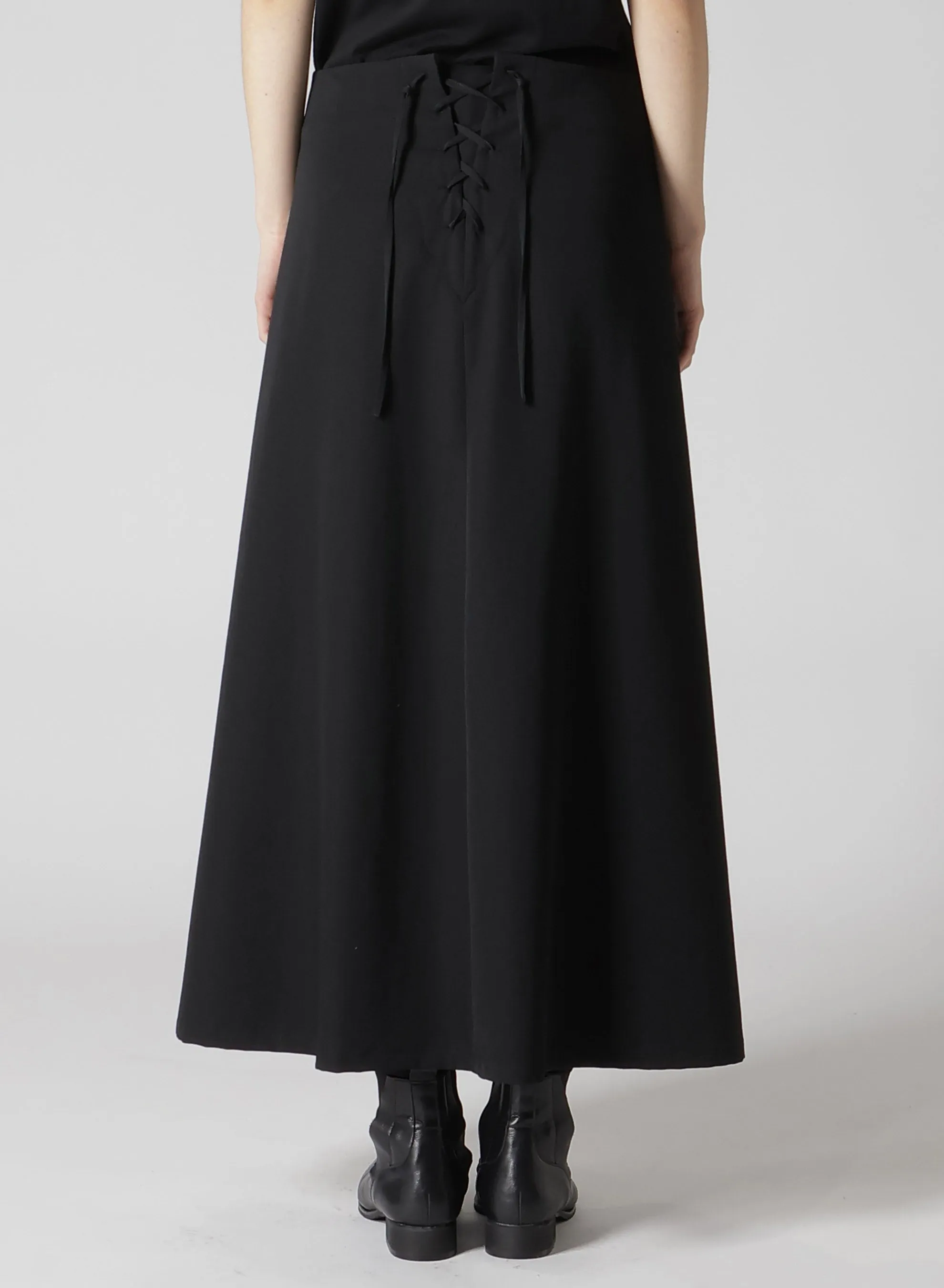 WOOL GABARDINE BACK LACE UP SAILOR SKIRT