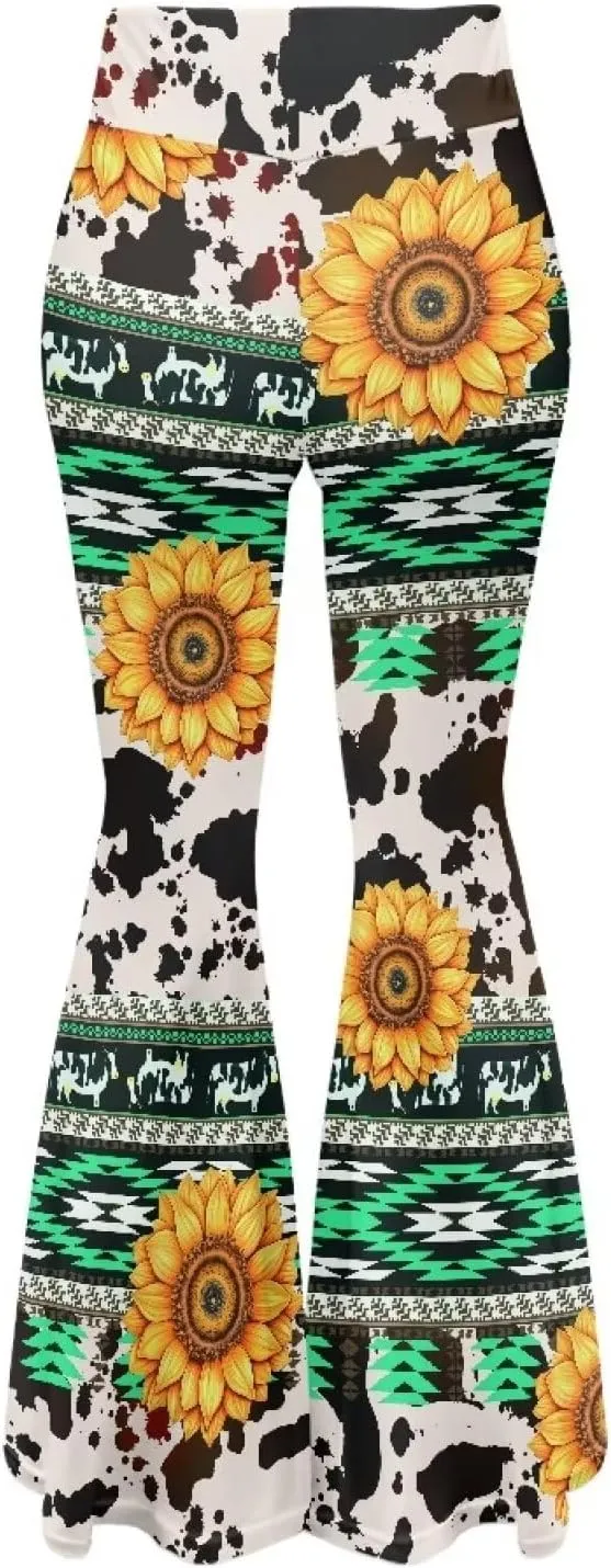 Xhuibop Flare Yoga Pants for Women Tummy Control High Waisted Flared Trousers