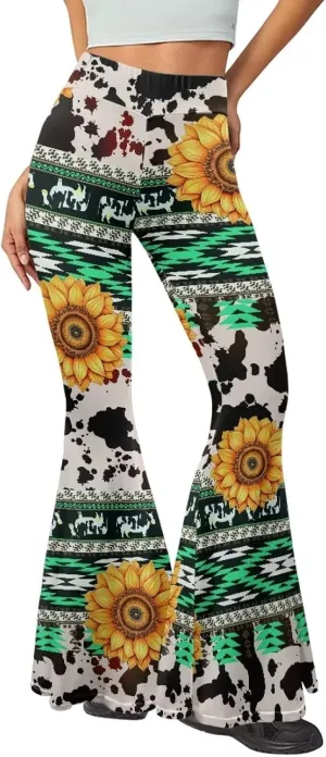 Xhuibop Flare Yoga Pants for Women Tummy Control High Waisted Flared Trousers