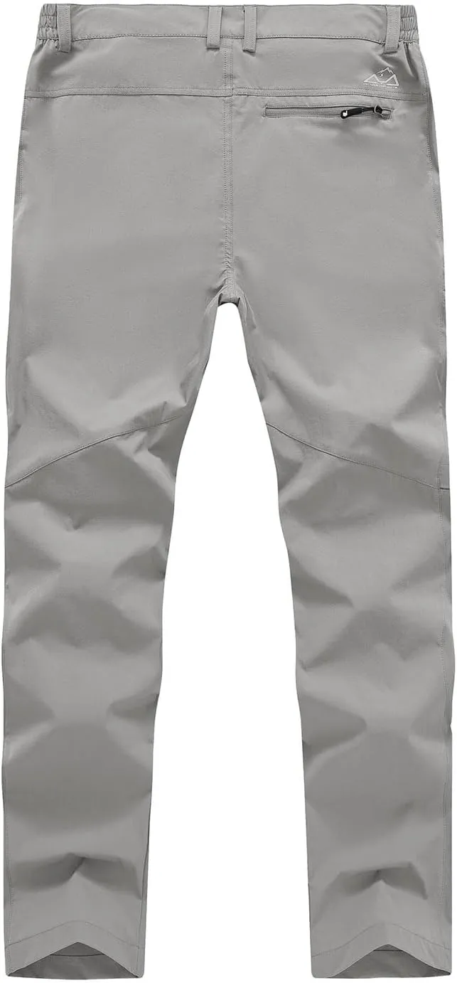 YSENTO Men's Cargo Hiking Pants Lightweight 5 Zipper Pockets Stretch Quick Dry Camping Fishing Travel Pants
