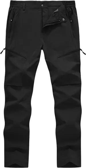 YSENTO Men's Cargo Hiking Pants Lightweight 5 Zipper Pockets Stretch Quick Dry Camping Fishing Travel Pants