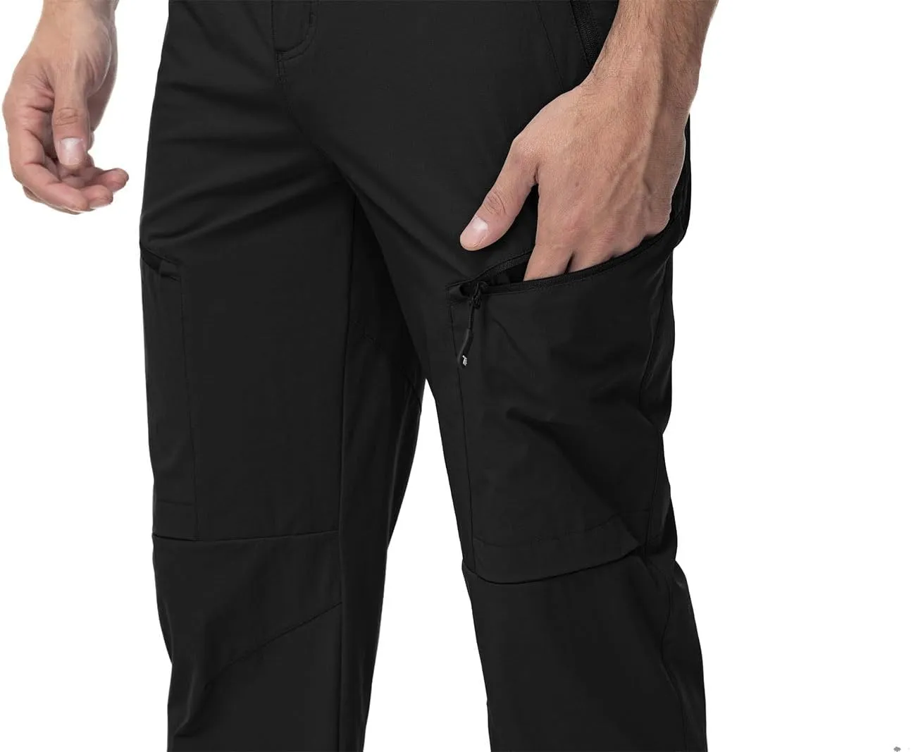 YSENTO Men's Cargo Hiking Pants Lightweight 5 Zipper Pockets Stretch Quick Dry Camping Fishing Travel Pants
