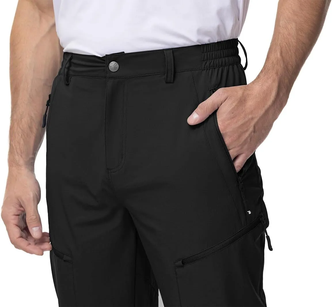 YSENTO Men's Cargo Hiking Pants Lightweight 5 Zipper Pockets Stretch Quick Dry Camping Fishing Travel Pants