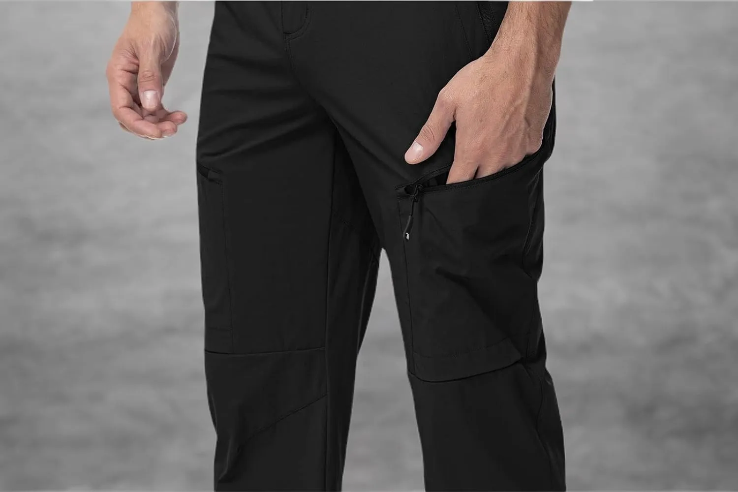 YSENTO Men's Cargo Hiking Pants Lightweight 5 Zipper Pockets Stretch Quick Dry Camping Fishing Travel Pants
