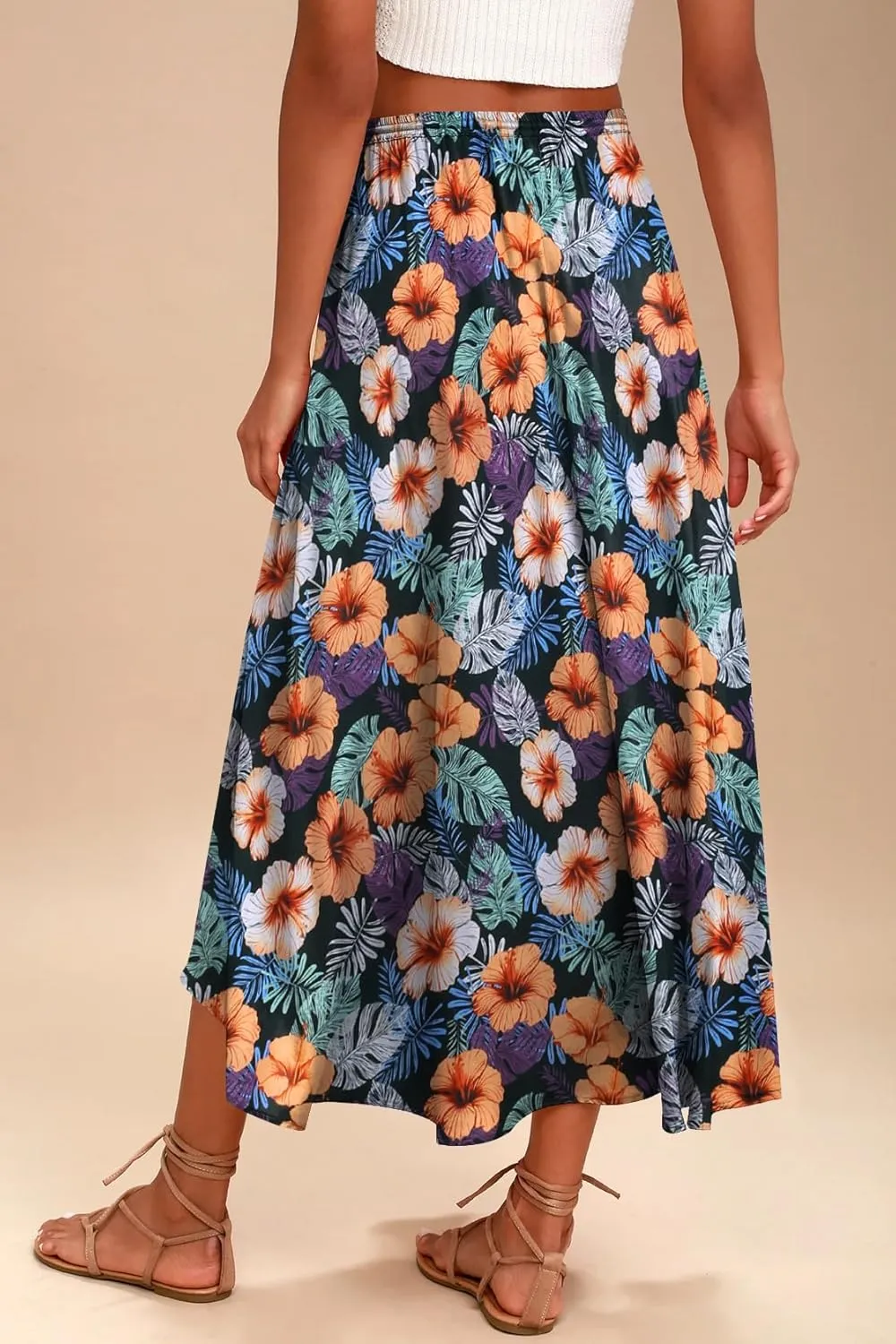 Zeagoo Women's Skirts High Elastic Waisted Casual Skirt
