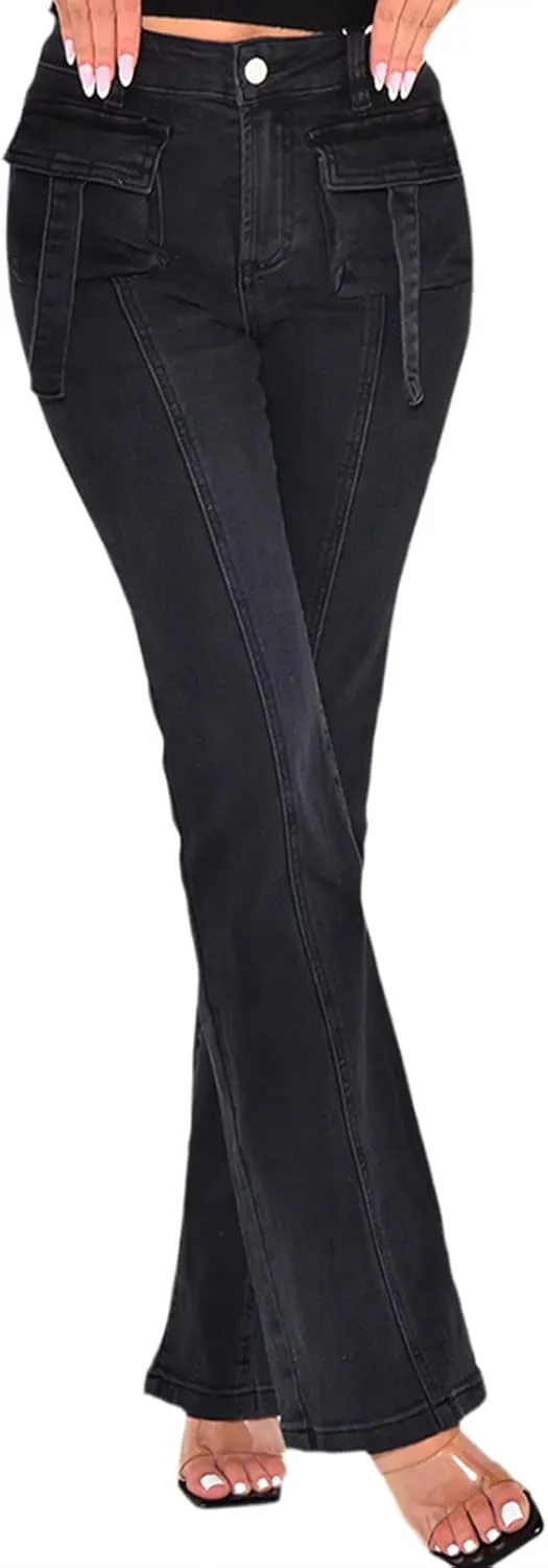 ZERMOM Women's Skinny Ripped Jeans Stretch Mid Rise Destroyed Distressed Denim Pants