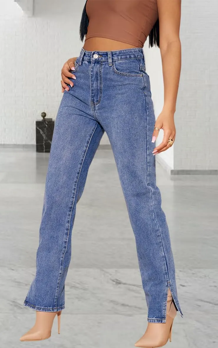 ZERMOM Women's Skinny Ripped Jeans Stretch Mid Rise Destroyed Distressed Denim Pants