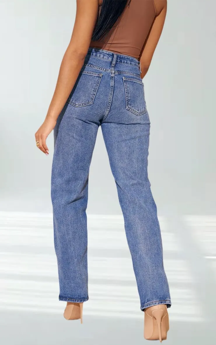 ZERMOM Women's Skinny Ripped Jeans Stretch Mid Rise Destroyed Distressed Denim Pants