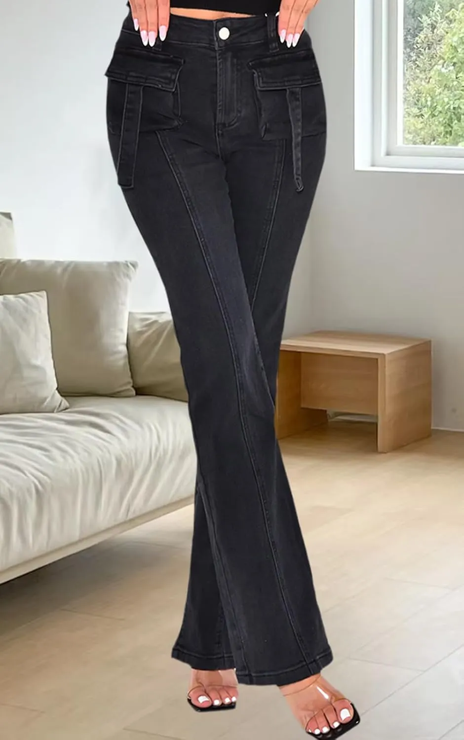 ZERMOM Women's Skinny Ripped Jeans Stretch Mid Rise Destroyed Distressed Denim Pants