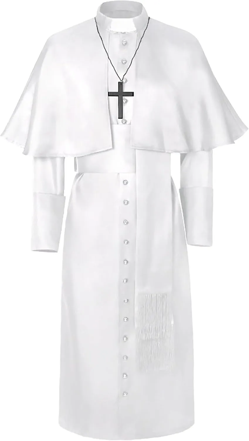 ZYXTIM Church Robe Gothic Medieval Vintage Renaissance Priest Robe Cape Minister Clergy Gown Cloak Cape